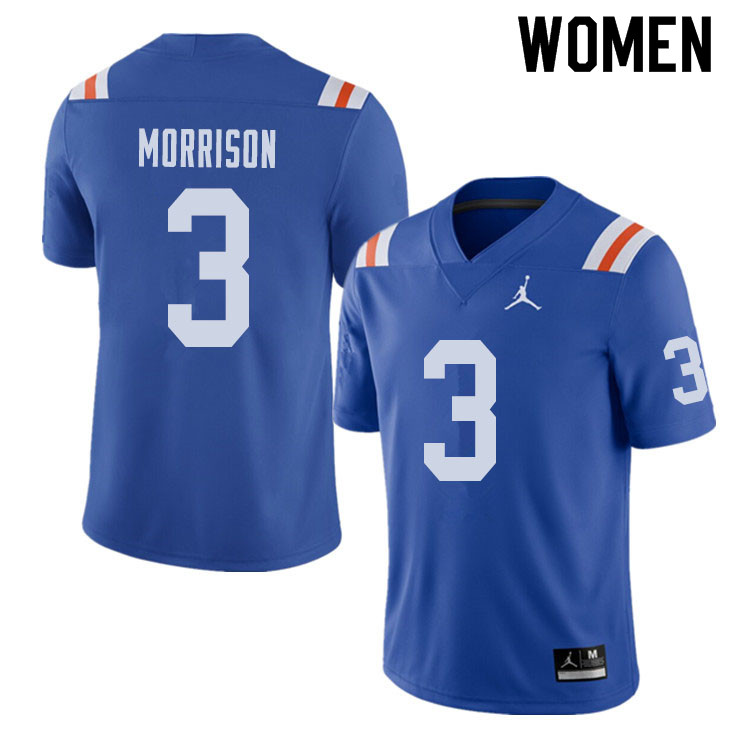 Jordan Brand Women #3 Antonio Morrison Florida Gators Throwback Alternate College Football Jerseys S